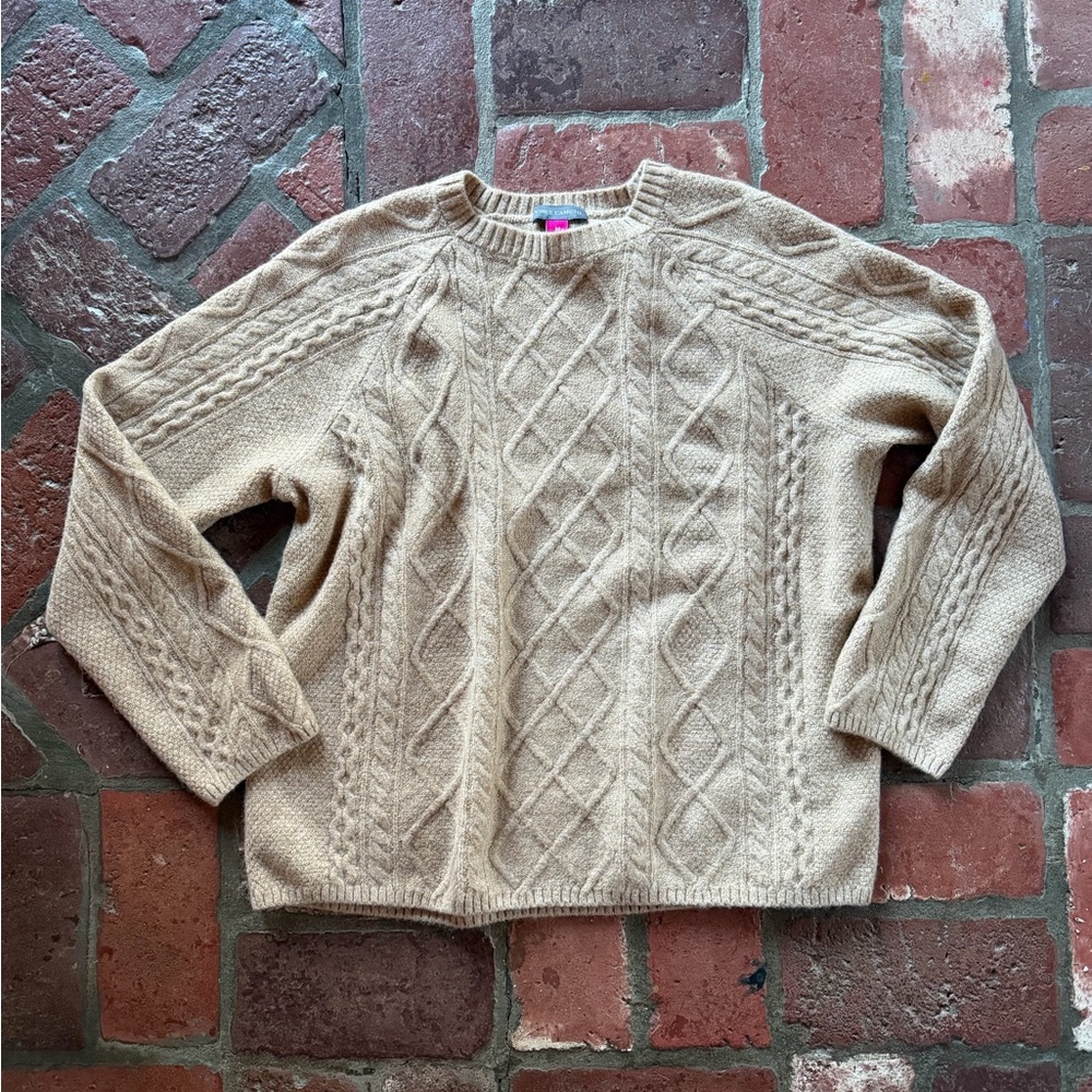 Vince Camuto Tan Cable Knit Sweater